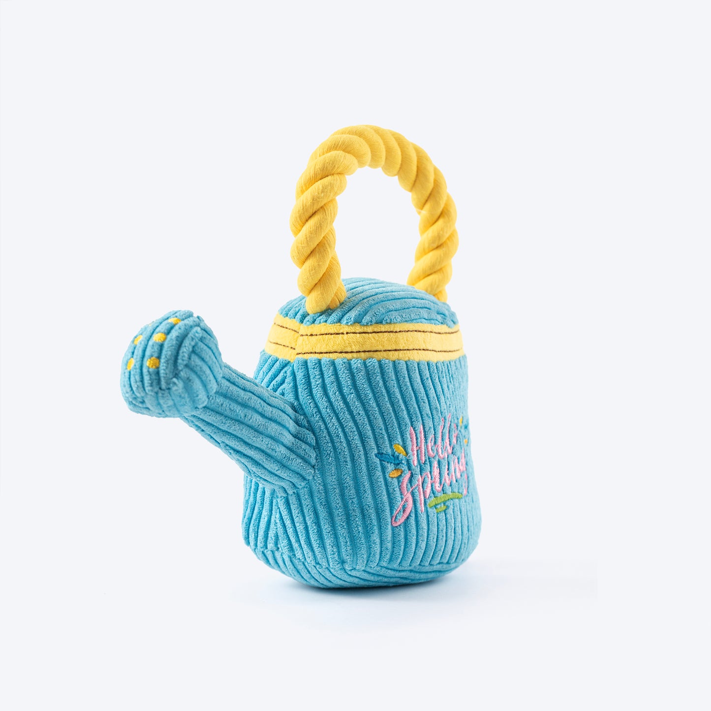 FOFOS Garden Watering Can Squeaky Plush Toy For Dog - Blue & Yellow - Heads Up For Tails