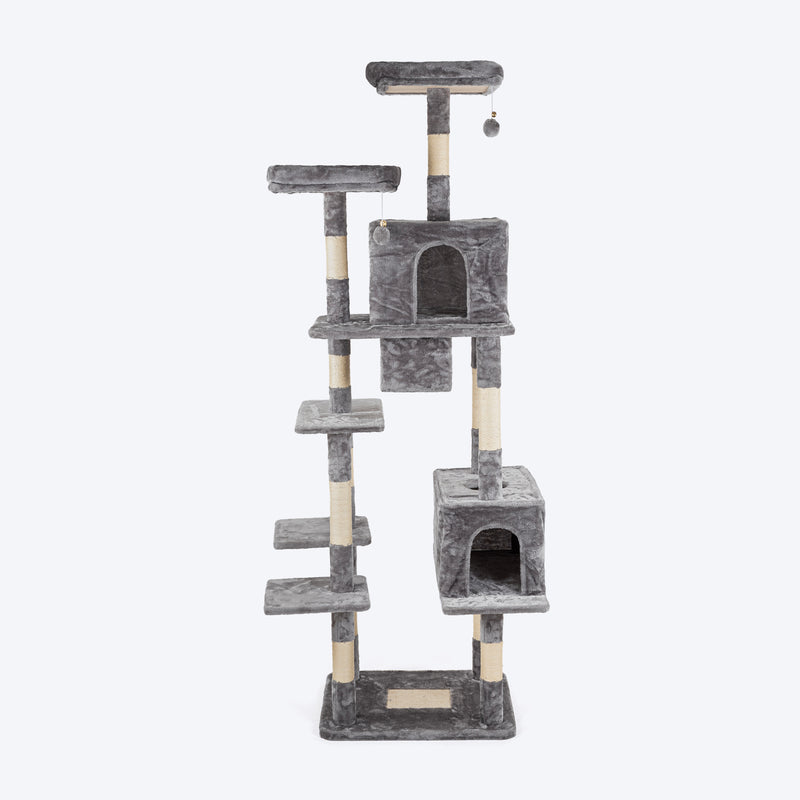 HUFT Pawfect Peak Multipurpose Cat Tree - Grey - Heads Up For Tails