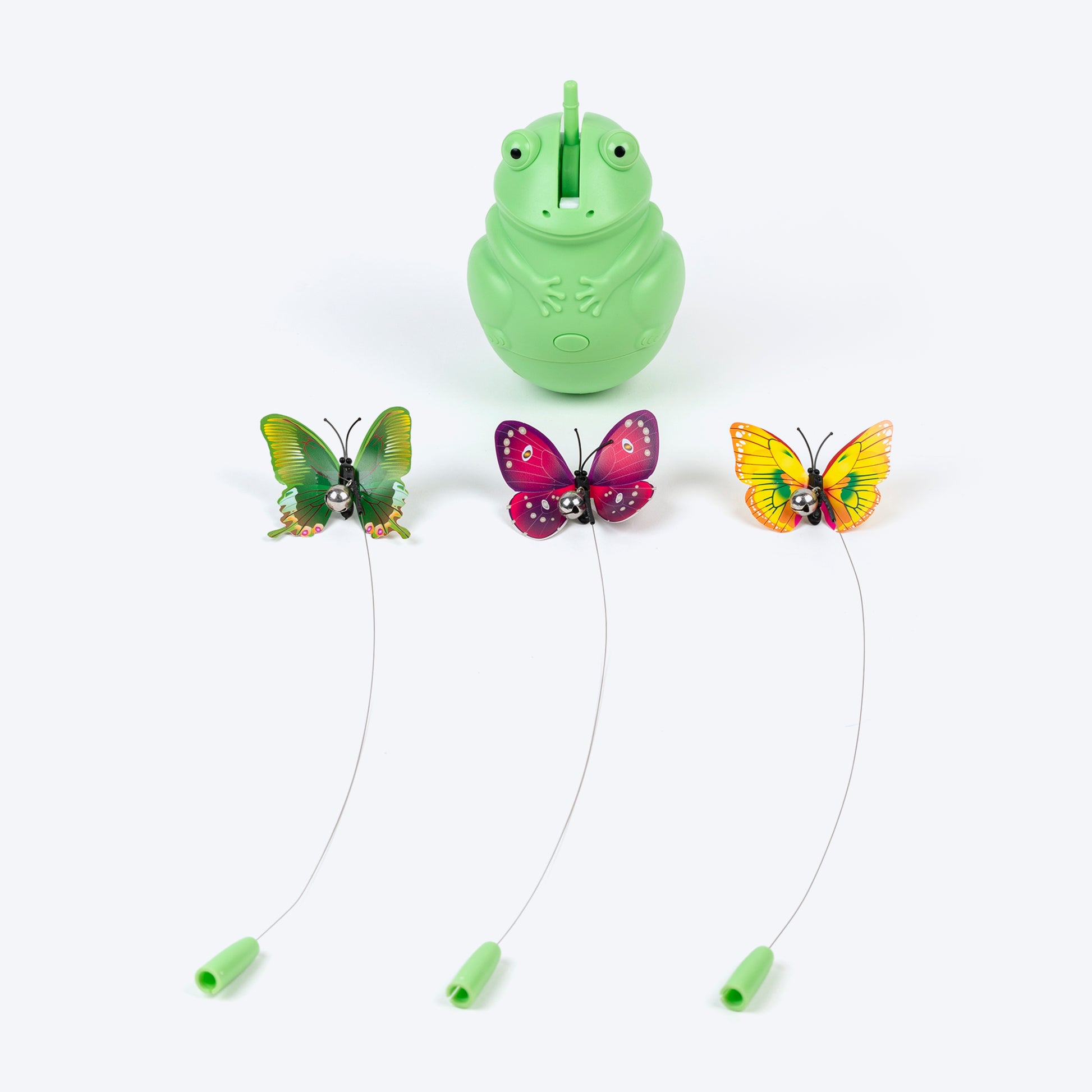 HUFT Butterfly Frenzy Interactive Toy For Cat - Green - Heads Up For Tails