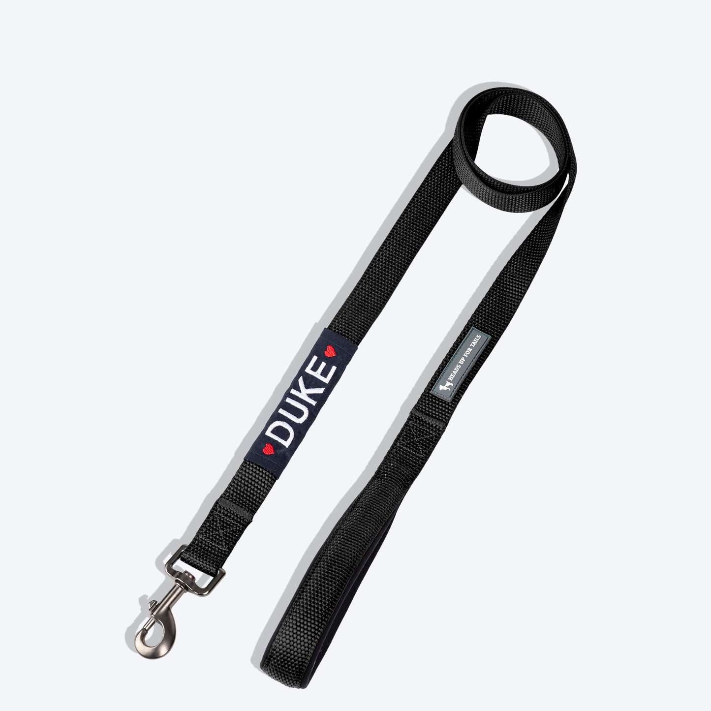 HUFT Personalised Basics Leash For Dog - Classic Black - Heads Up For Tails