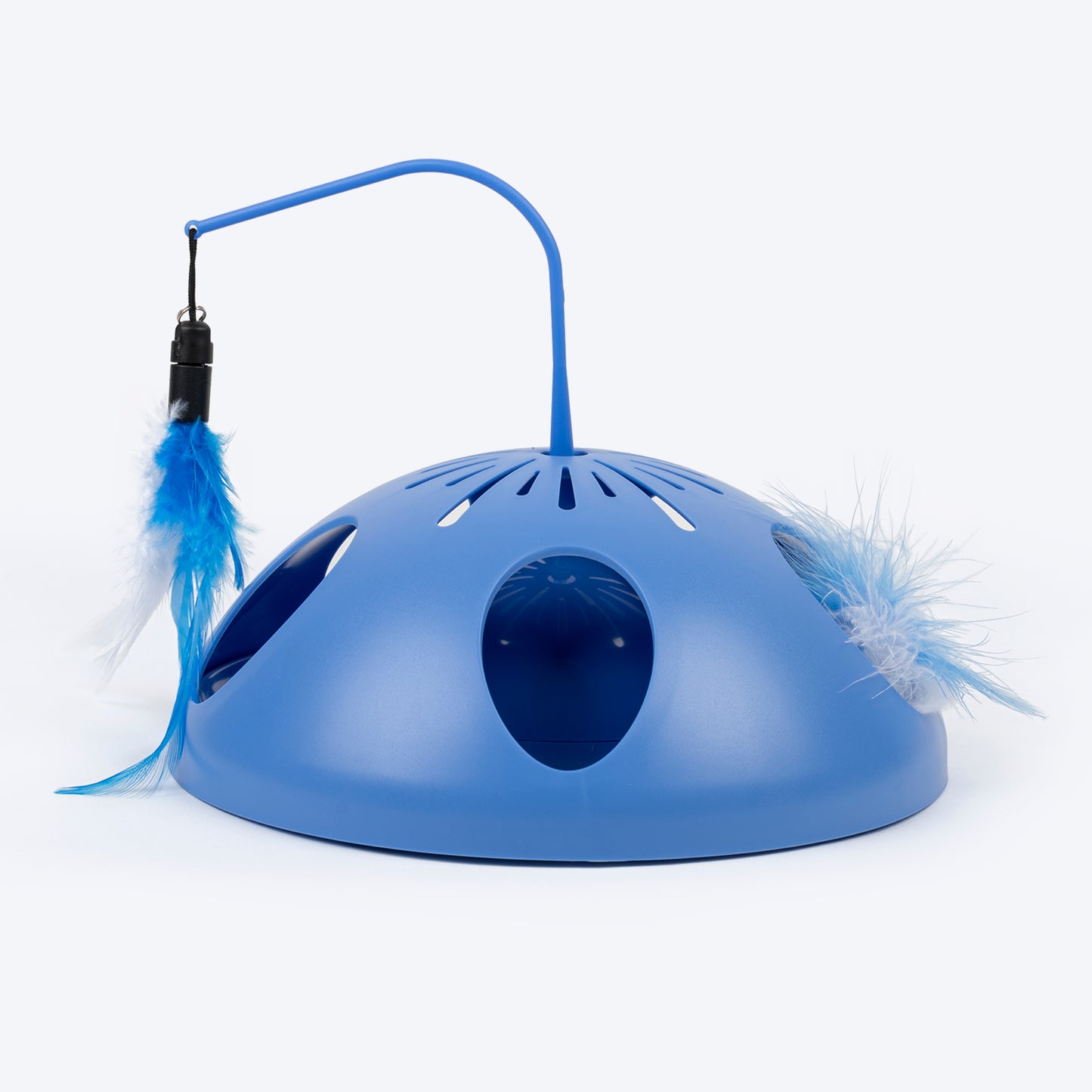 HUFT Mystery Dome Feather Interactive Toy For Cat - Blue - Heads Up For Tails