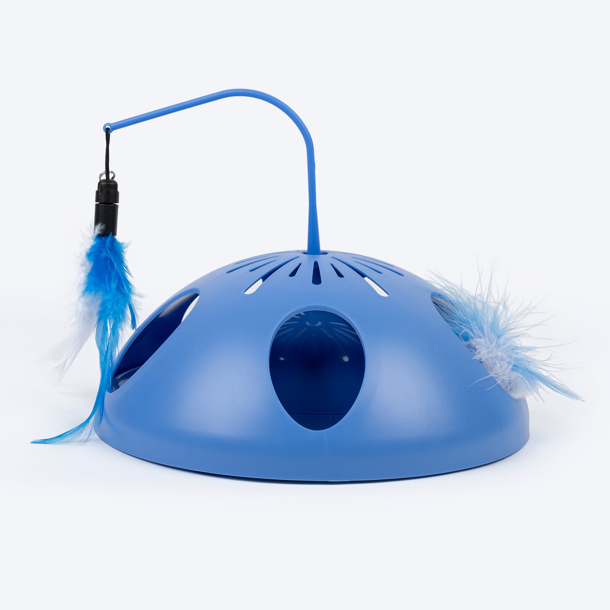 HUFT Mystery Dome Feather Interactive Toy For Cat - Blue - Heads Up For Tails