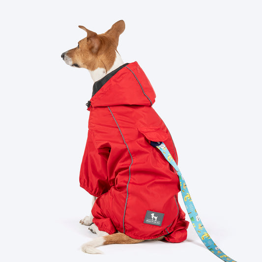 HUFT Puddle Jumper Full Coverage Raincoat For Dog - Red - Heads Up For Tails