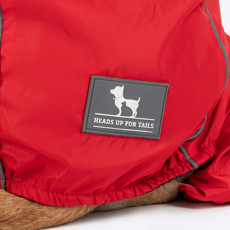 HUFT Puddle Jumper Full Coverage Raincoat For Dog - Red - Heads Up For Tails
