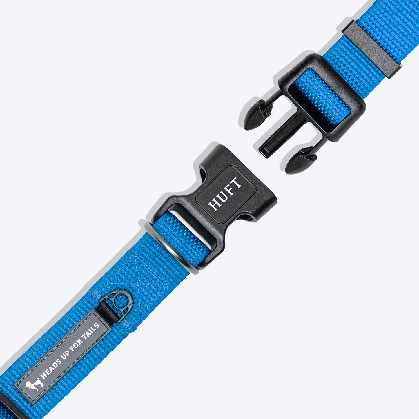 HUFT Personalised (Mobile No.) Basics Dog Collar - Cobalt Blue - Heads Up For Tails