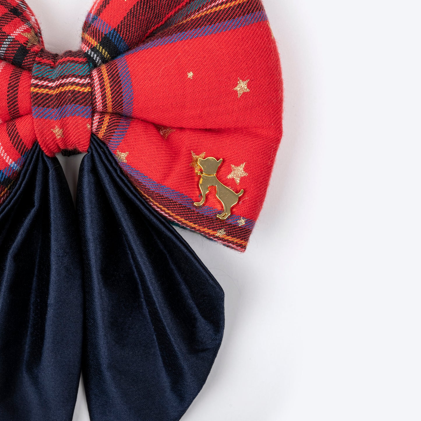 HUFT Starry Nights Festive Dog Bow Tie - Red & Blue - Heads Up For Tails