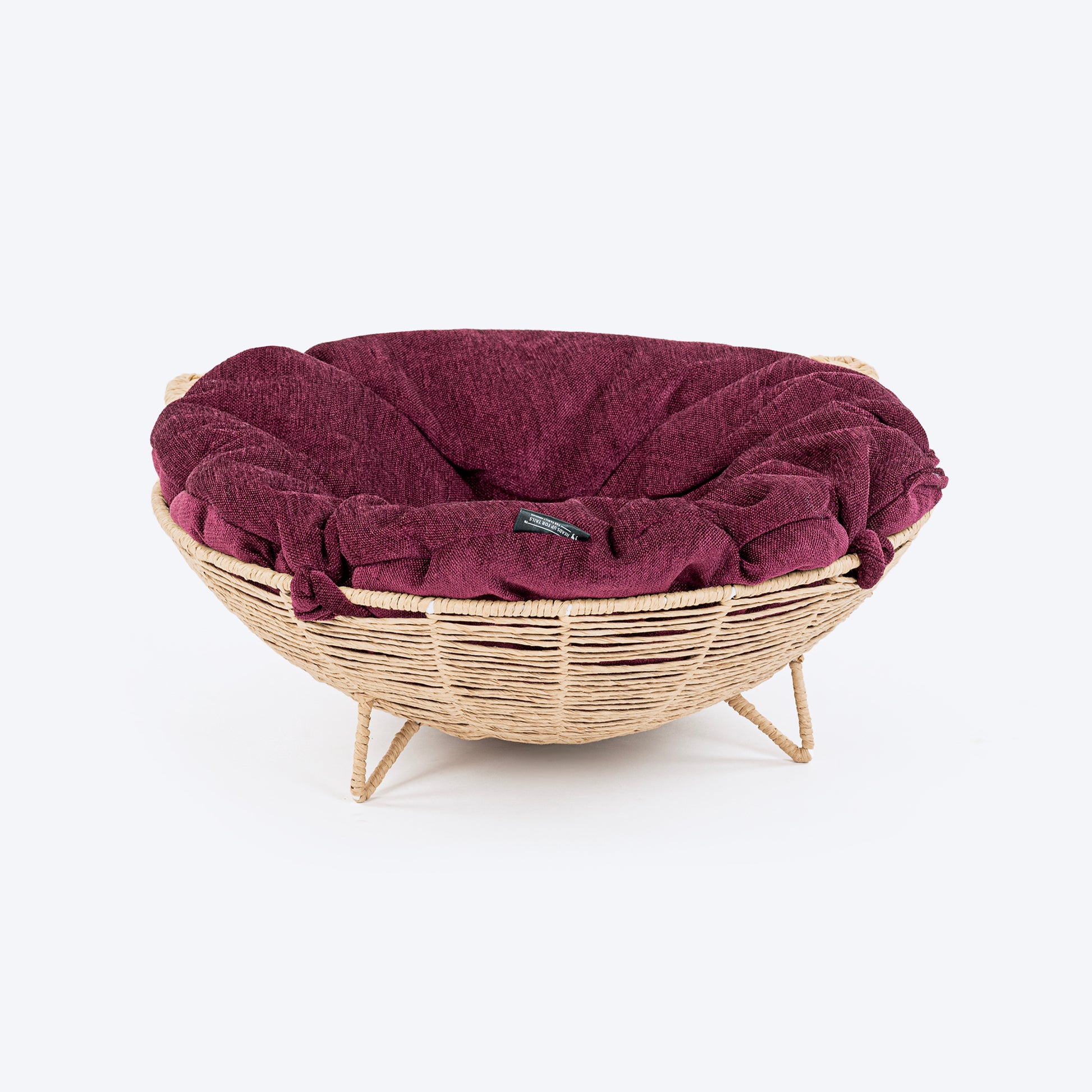 HUFT Feline Cane Bed With Cushion For Cat - Beige - Heads Up For Tails