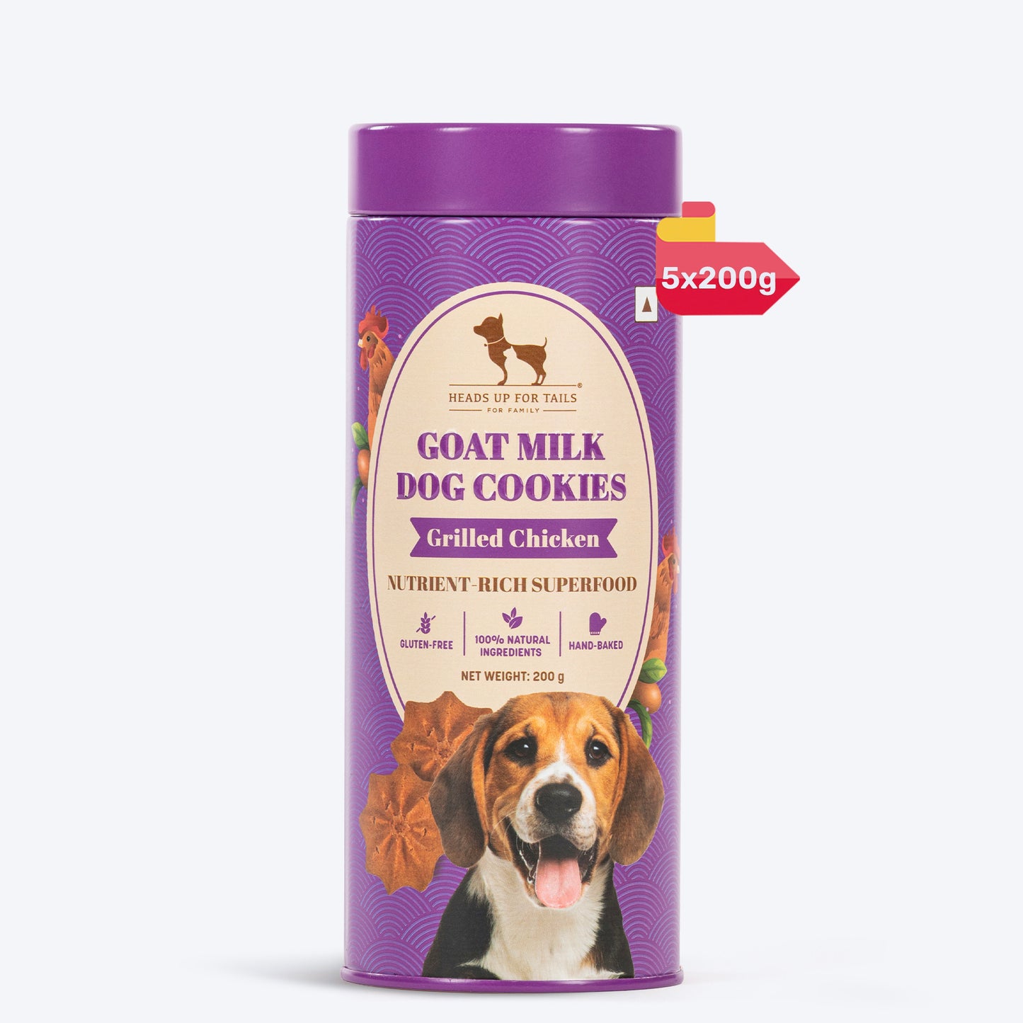 HUFT Goat Milk Dog Cookies - Grilled Chicken - 200 g - Heads Up For Tails