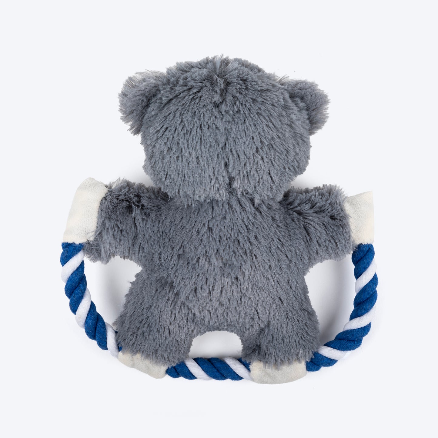 HUFT Bear With Rope Plush Toy For Dog - Grey - Heads Up For Tails