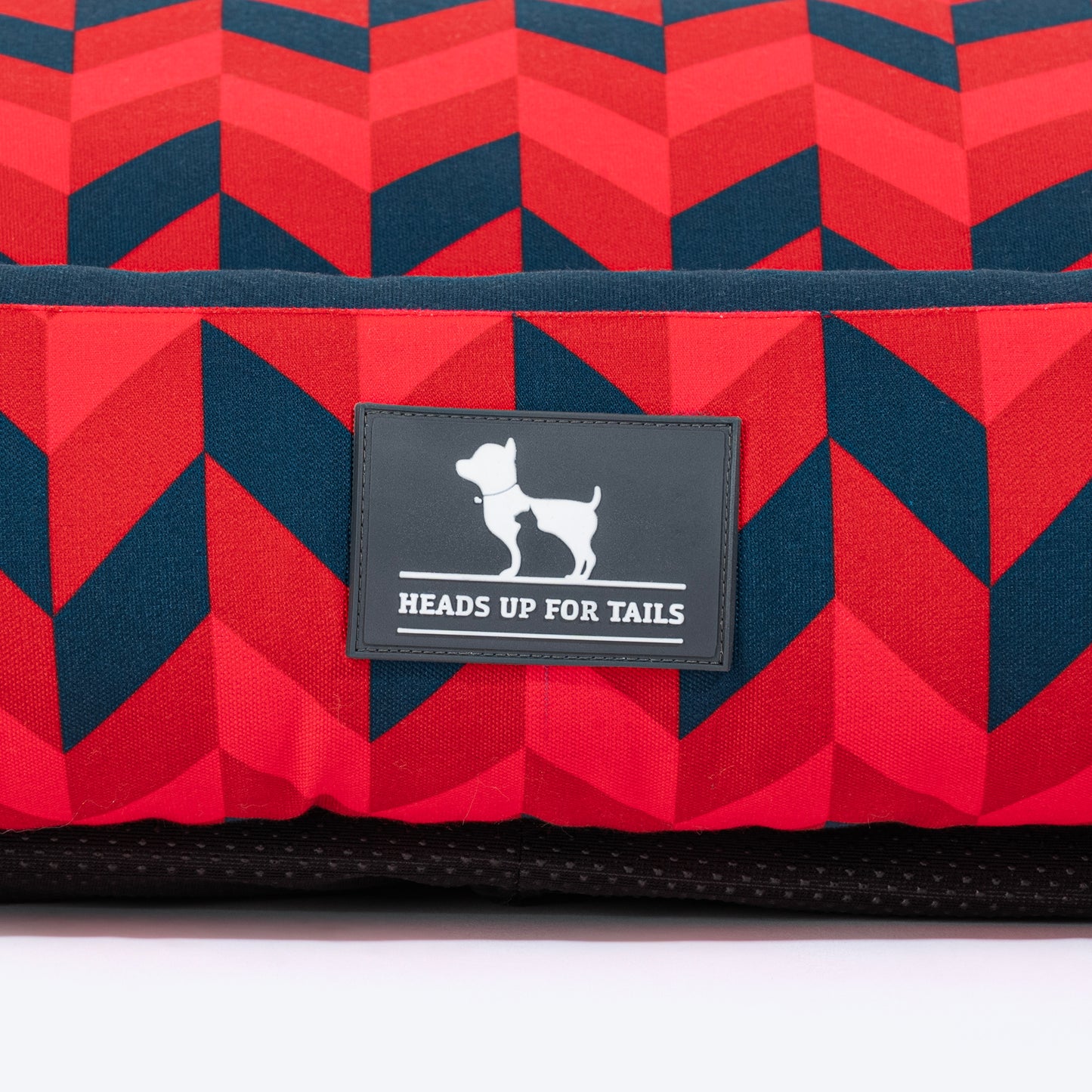 HUFT Geometric Groove Lounger Dog Bed - Red & Blue - Heads Up For Tails