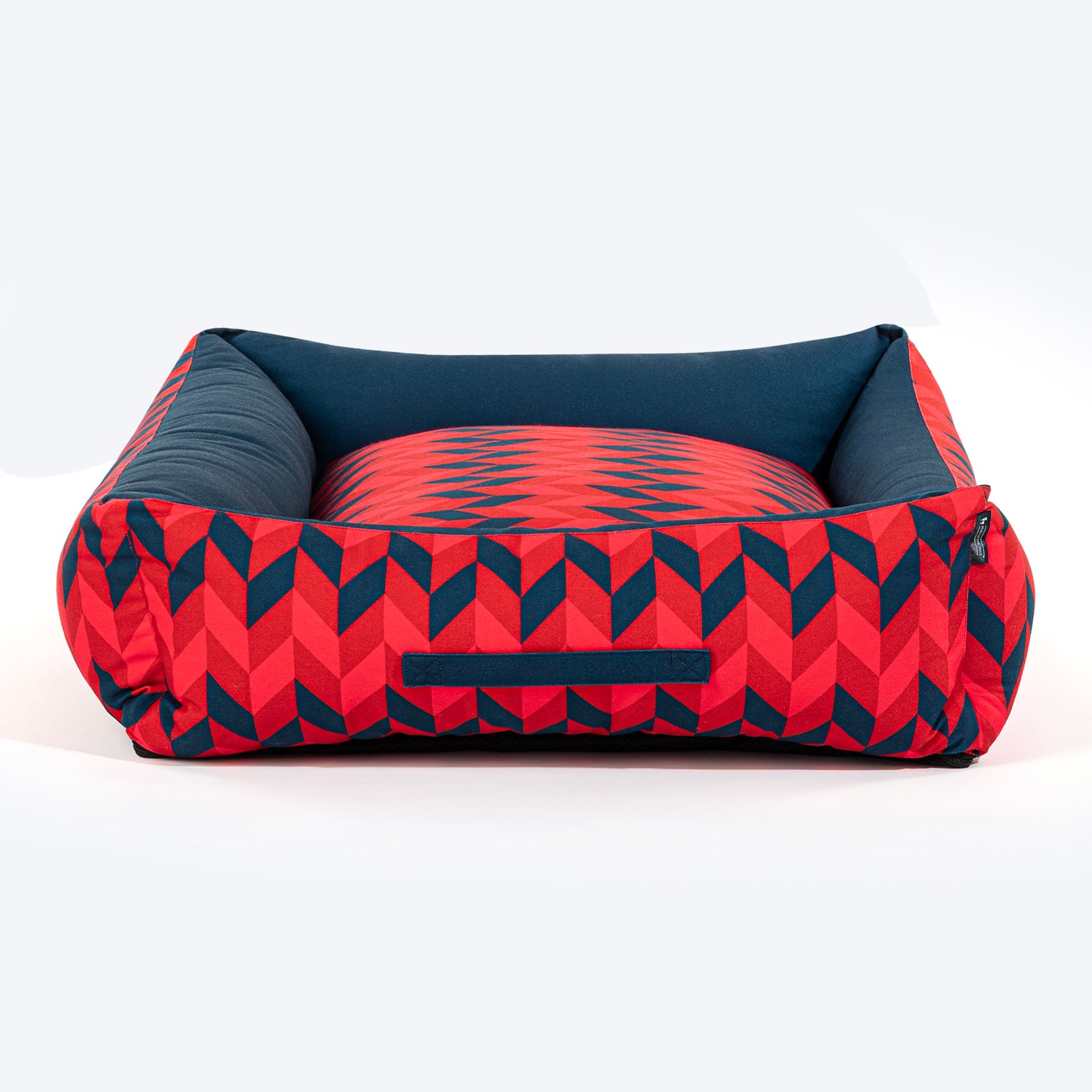 HUFT Geometric Groove Lounger Dog Bed - Red & Blue - Heads Up For Tails