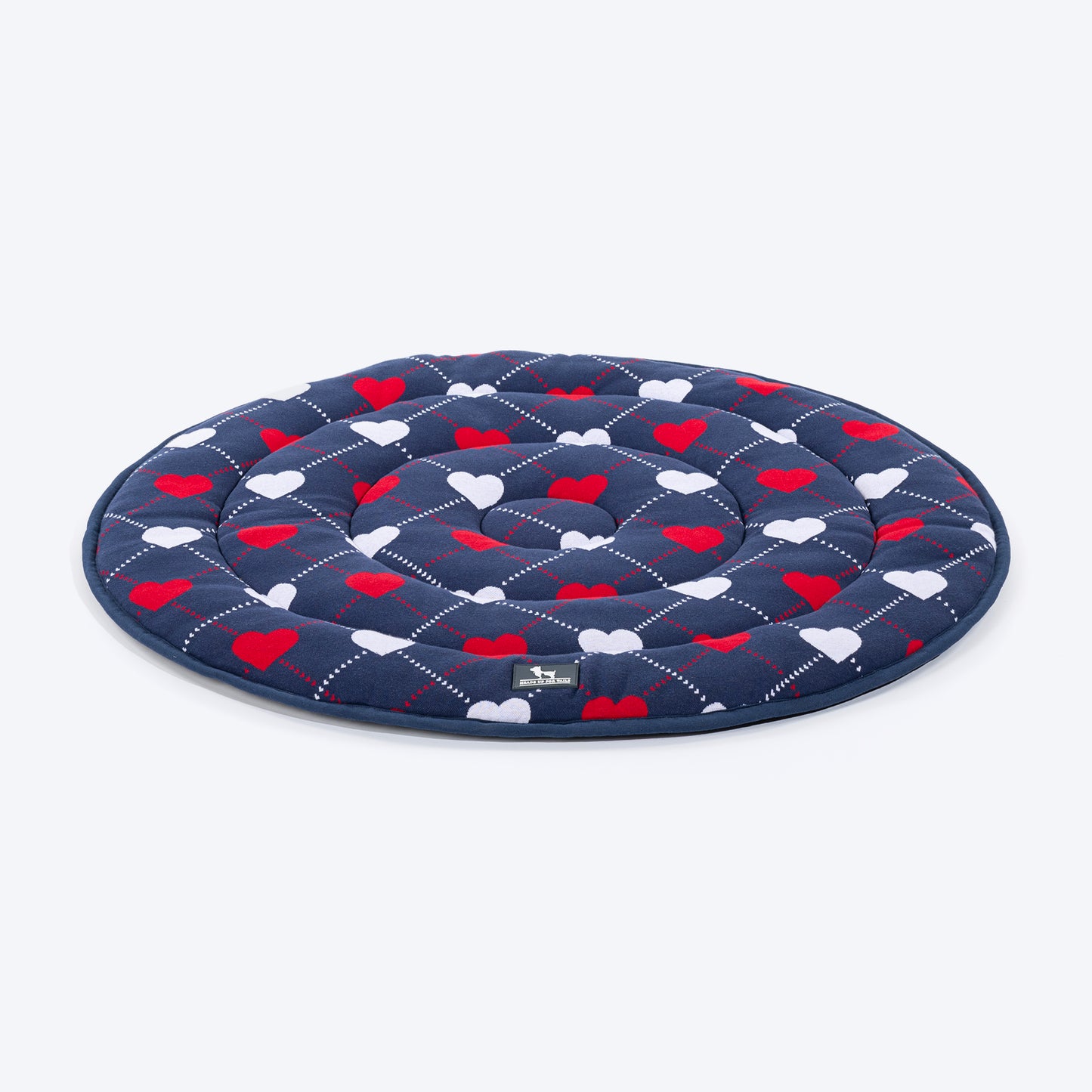 HUFT Embracing Heart Circular Mat For Dog & Cat - Navy - Heads Up For Tails