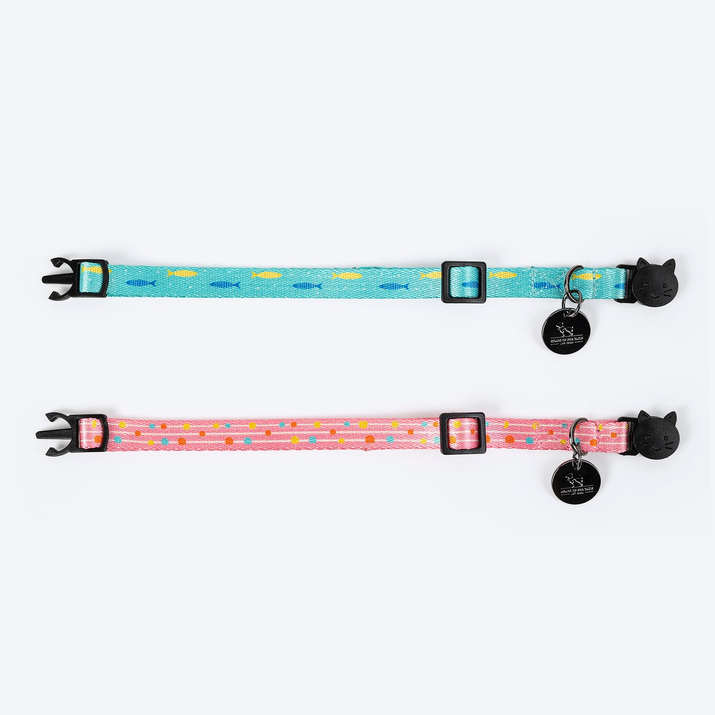 HUFT Meowvelous Cat Collars - Pink & Sea Blue - Heads Up For Tails