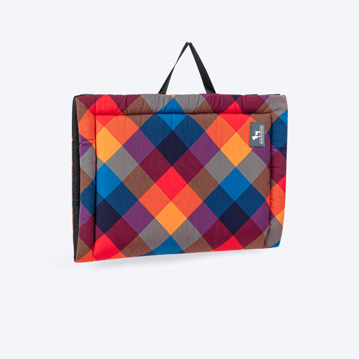 HUFT Technicolor Tartan Mat Dog & Cat - Navy - Heads Up For Tails