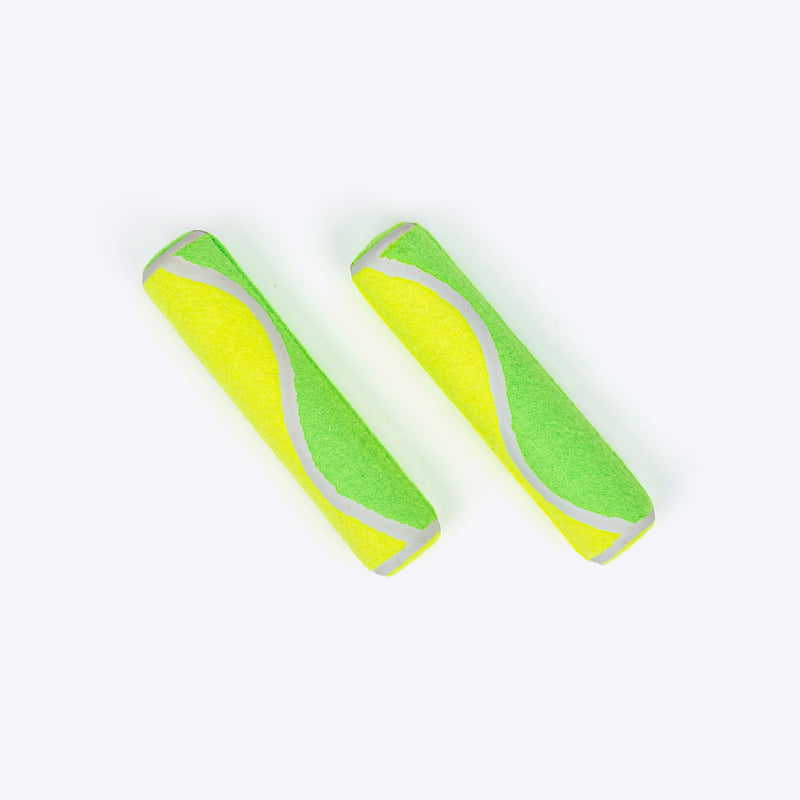 HUFT Dumbell Duo Chew Toy For Dog - Green & Yellow - Set Of 2 - Heads Up For Tails