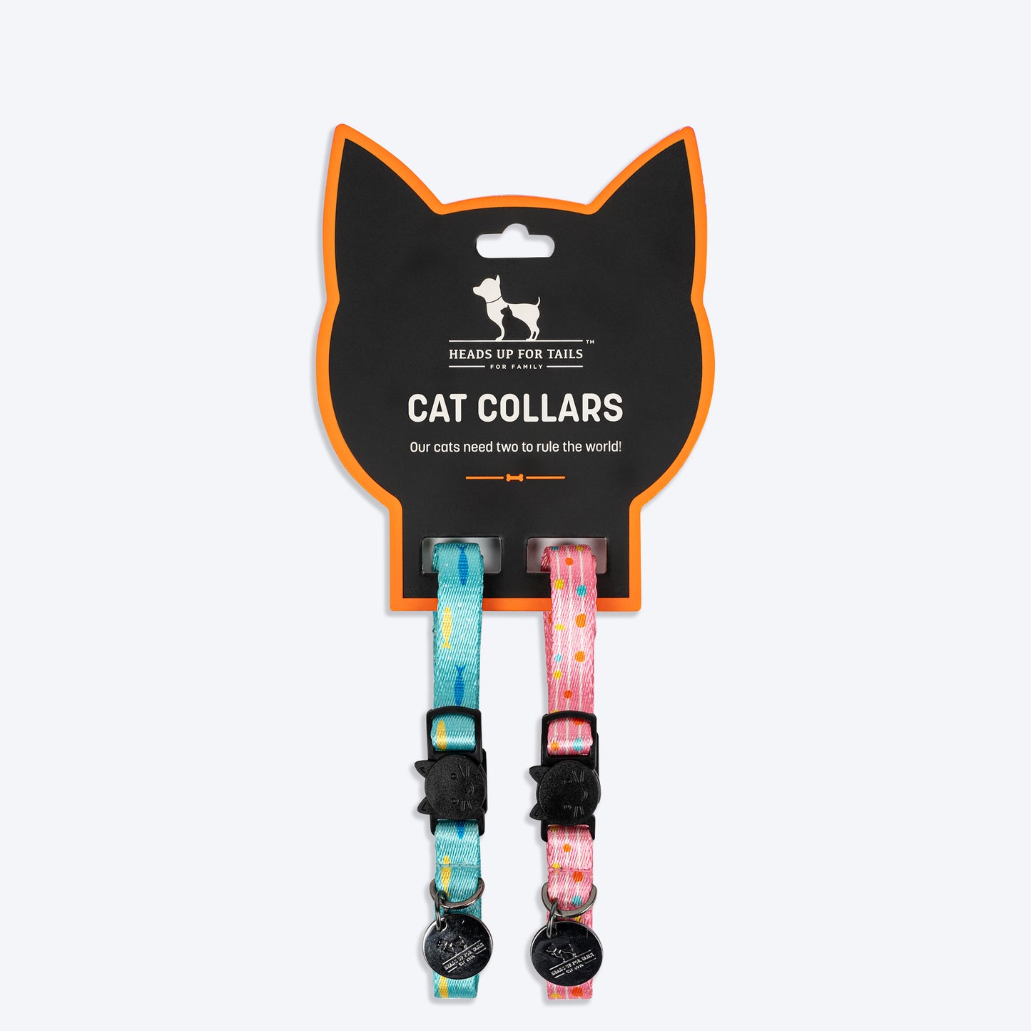 HUFT Meowvelous - Breakaway Cat Collars - Pink & Sea Blue - Heads Up For Tails