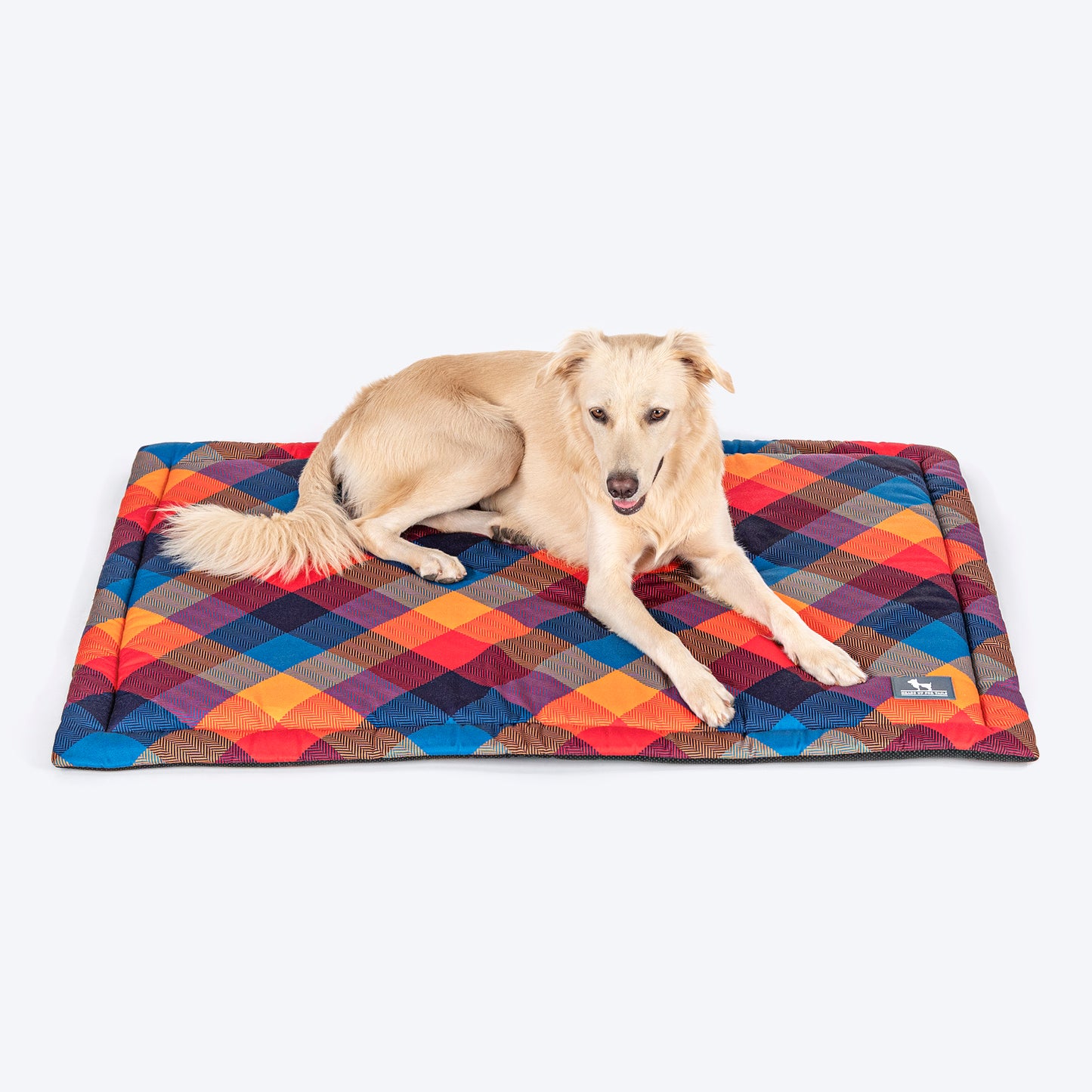 HUFT Technicolor Tartan Mat Dog & Cat - Navy - Heads Up For Tails