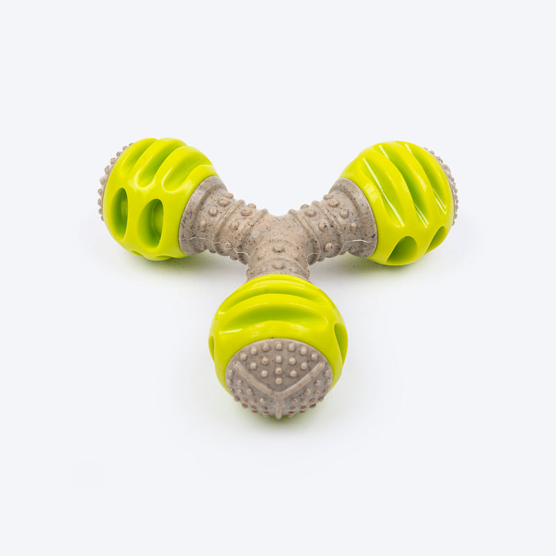 HUFT Triple Treat Chew Toy For Dog - Green - Heads Up For Tails