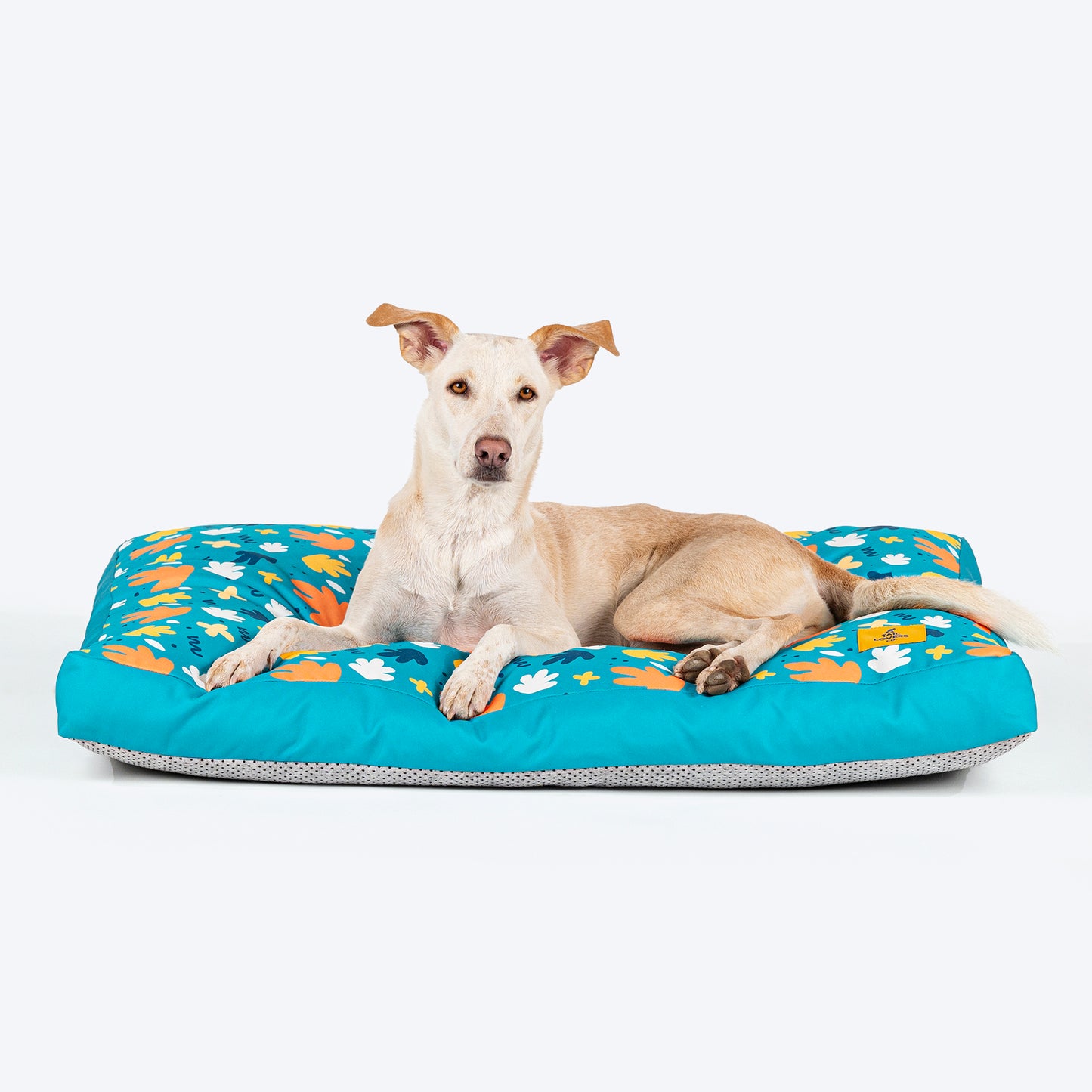 TLC Leaf Labyrinth Flat Haven Bed For Dog - Blue - Heads Up For Tails