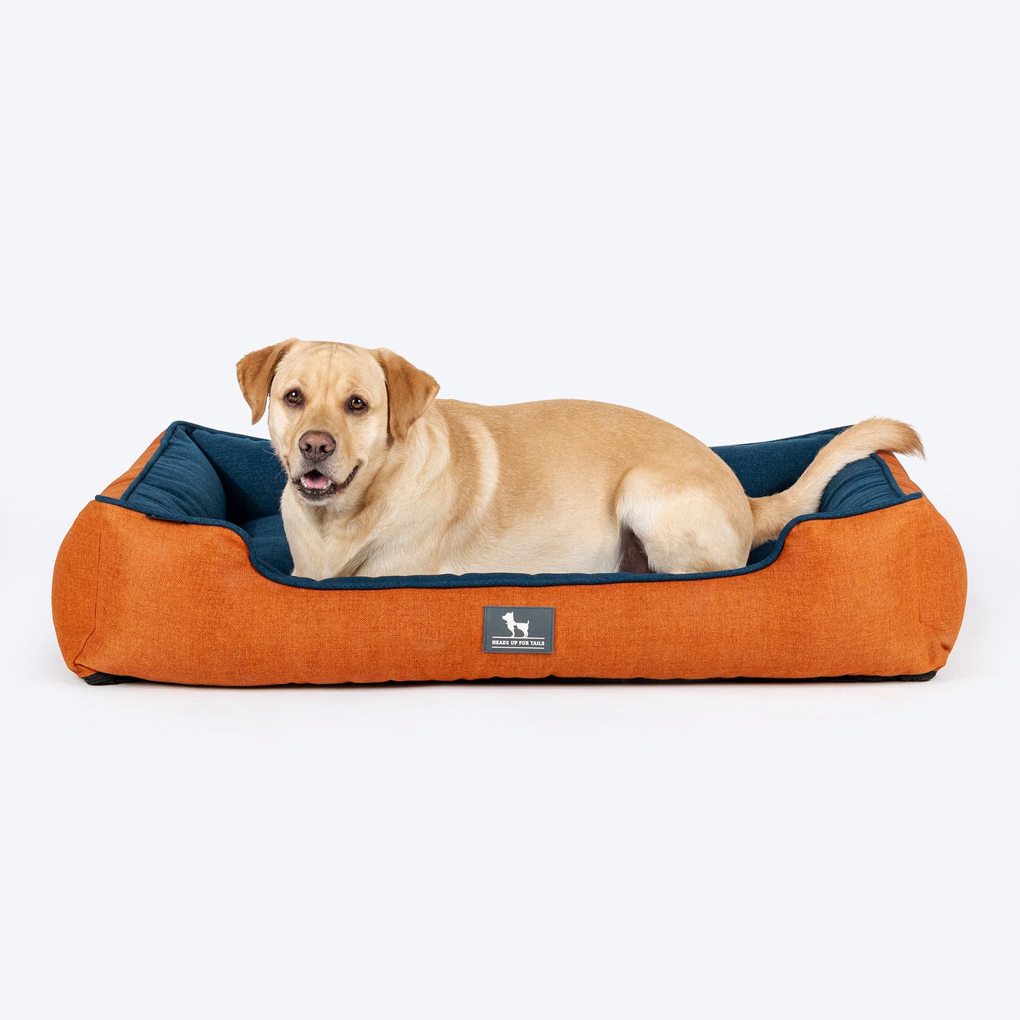 HUFT Rustic Retreat Dog Bed - Rust & Navy - Heads Up For Tails