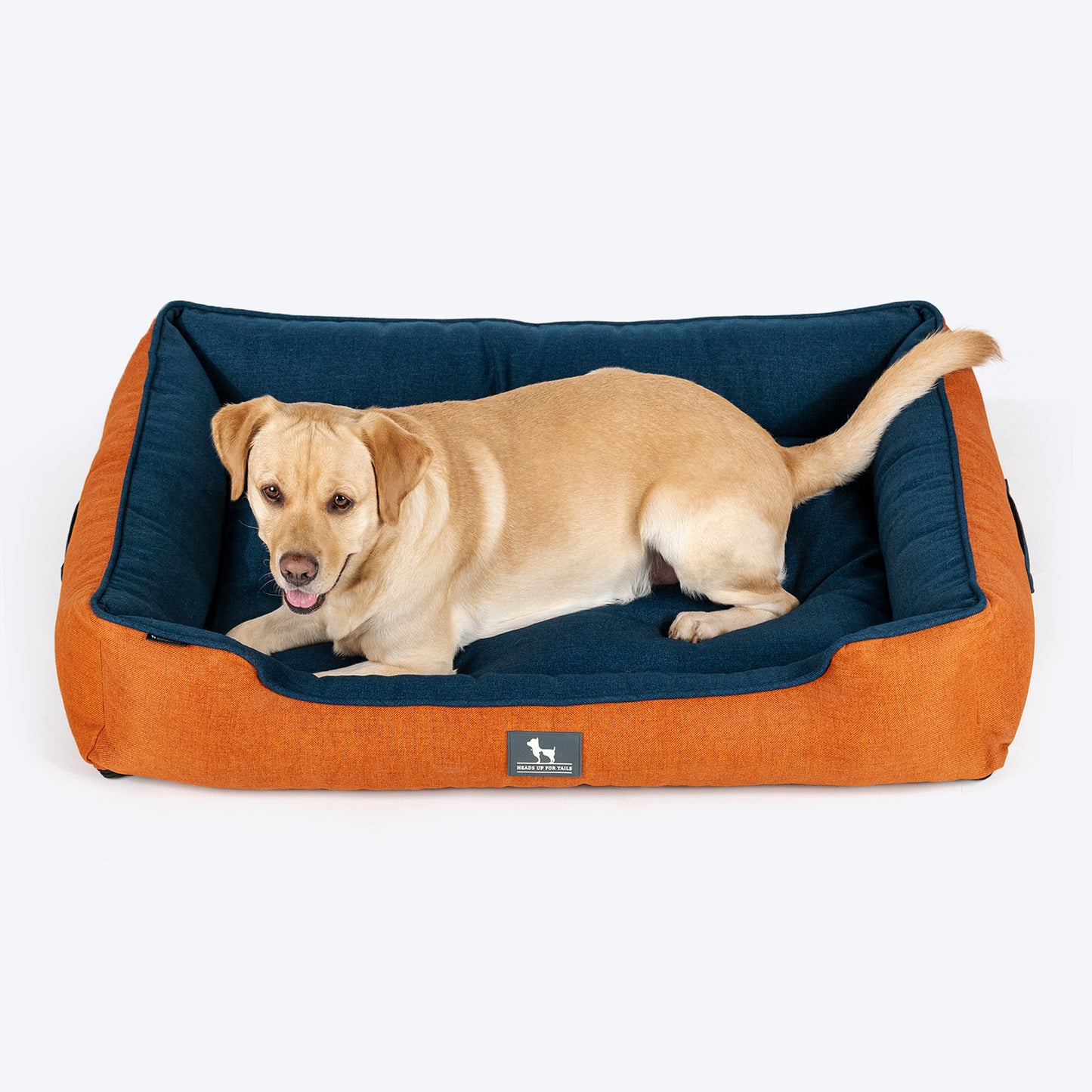 HUFT Rustic Retreat Dog Bed - Rust & Navy - Heads Up For Tails