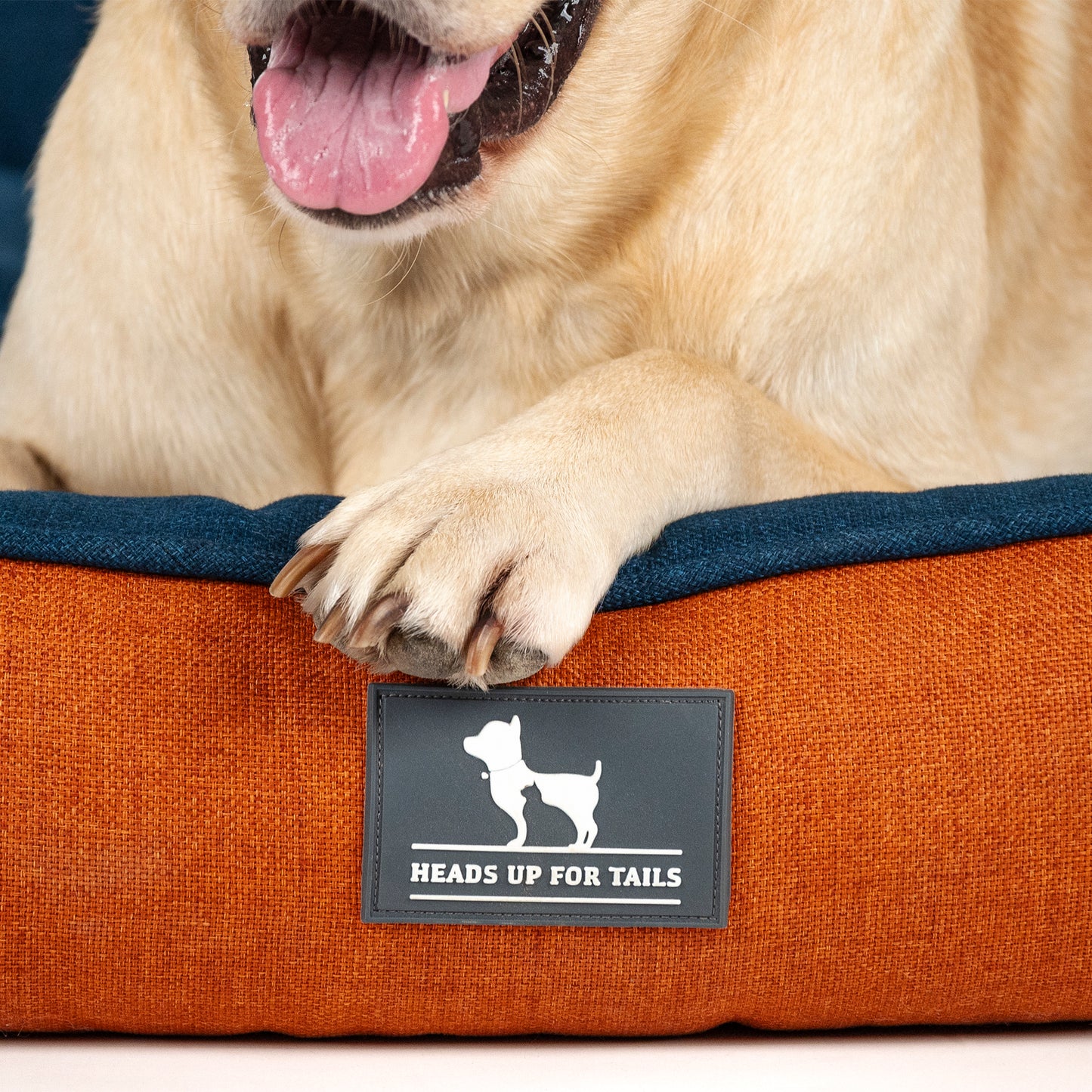 HUFT Rustic Retreat Dog Bed - Rust & Navy - Heads Up For Tails