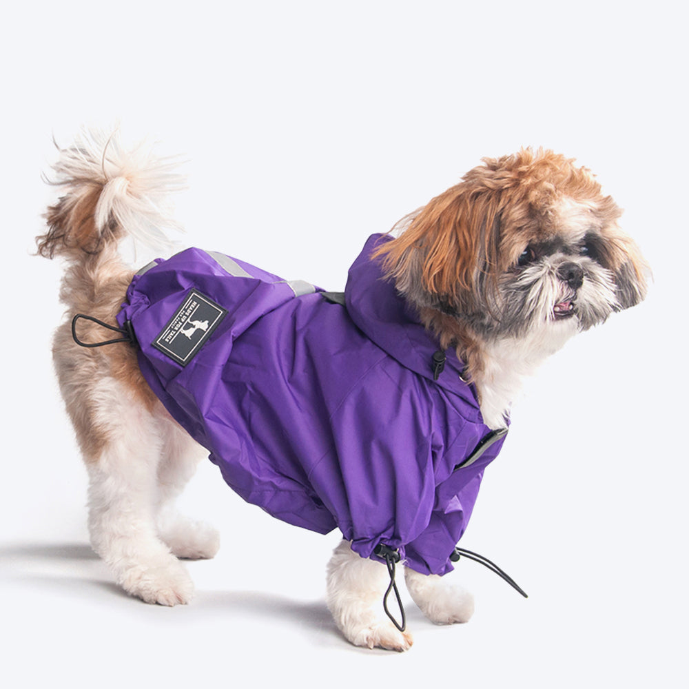 HUFT Drizzle Buddy Dog Raincoat - Purple - Heads Up For Tails