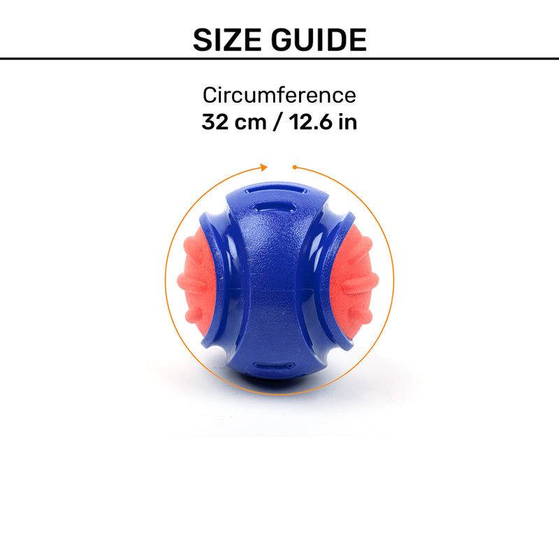 Dash Dog Tumble-Rumble Chew Ball For Dog - Dark Blue - Heads Up For Tails