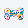 HUFT Personalised Bloomscape Bone Dog Cushion - Peach - Heads Up For Tails