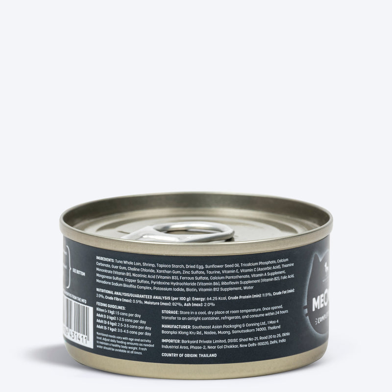 Meowsi by HUFT Tuna & Shrimp Pâté Canned Cat Wet Food, 80 gm, with vitamins and minerals, grain-free formula.