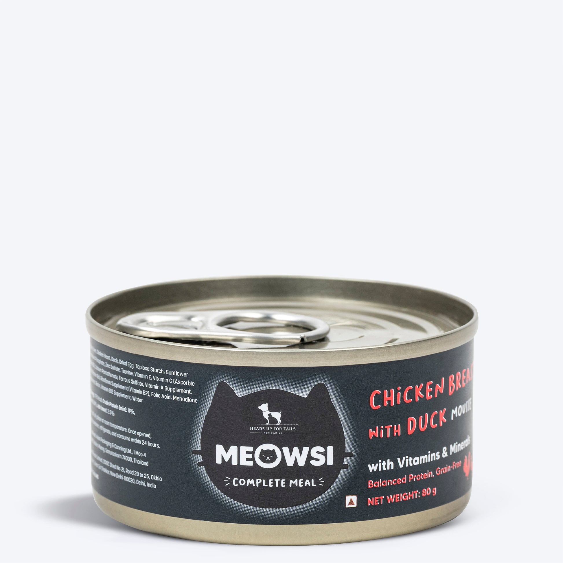 Meowsi by HUFT Chicken Breast With Duck Mousse Canned Cat Wet Food - 80 gm - Heads Up For Tails