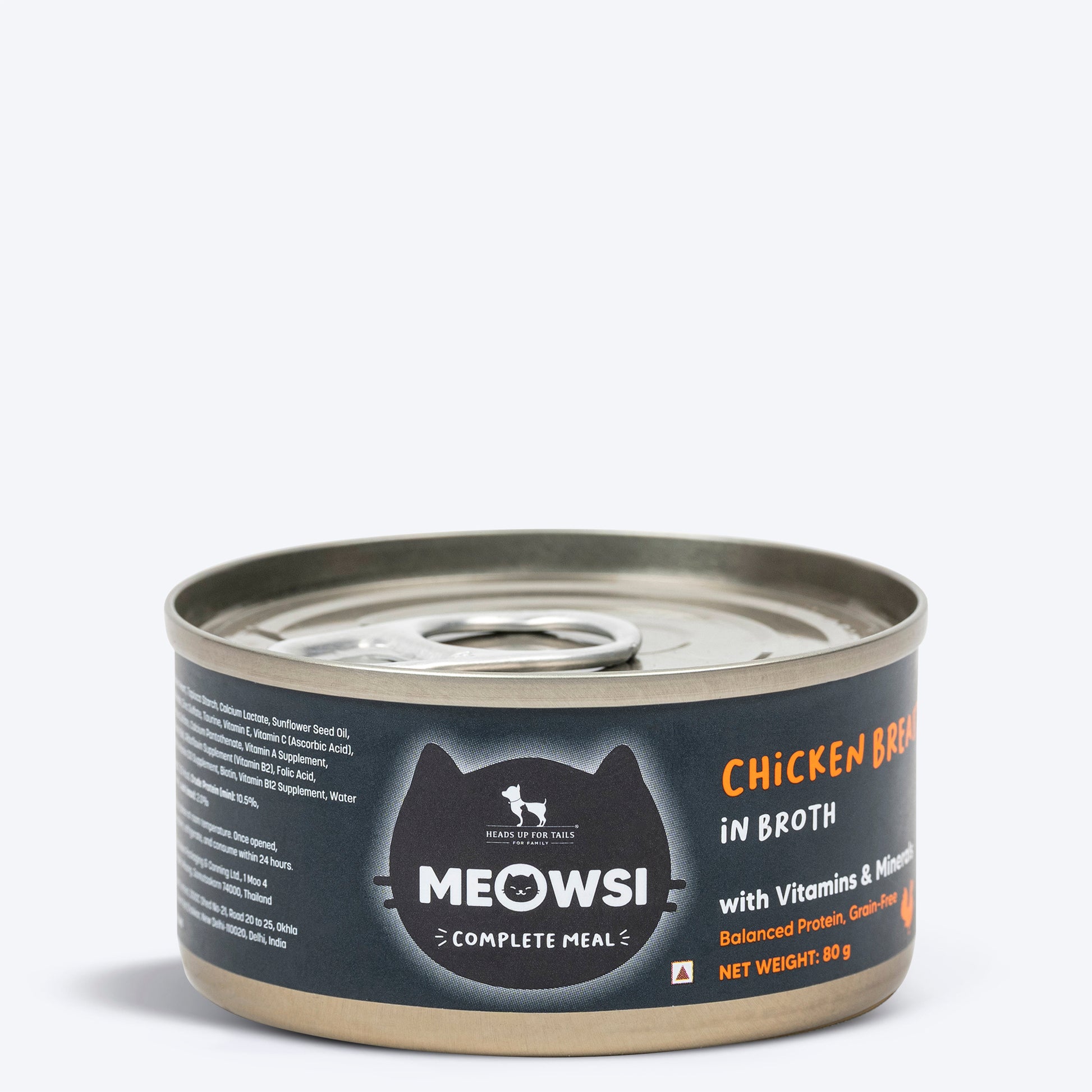 Meowsi by HUFT Chicken Breast In Broth Canned Cat Wet Food - 80 gm - Heads Up For Tails