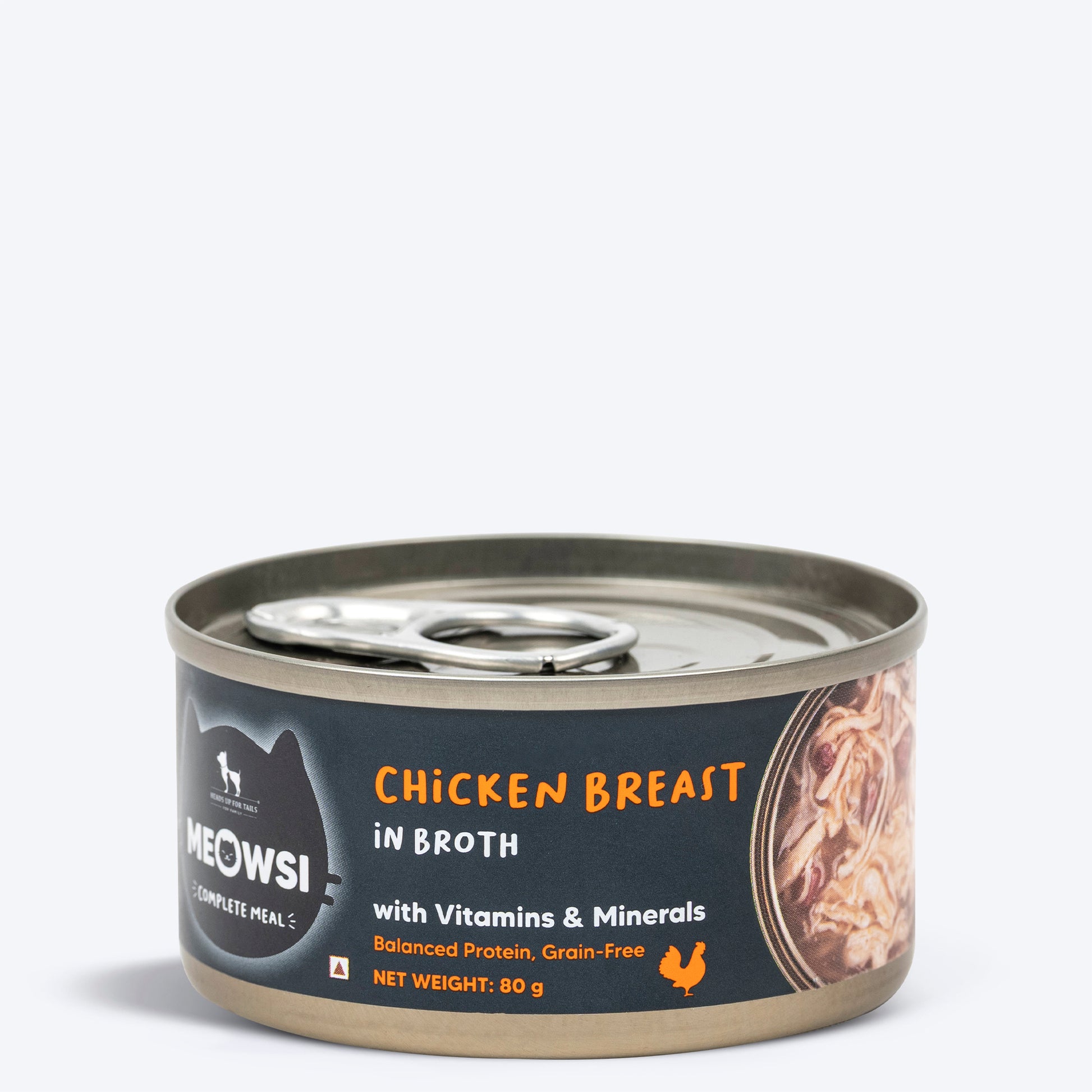 Meowsi by HUFT Chicken Breast In Broth Canned Cat Wet Food - 80 gm - Heads Up For Tails