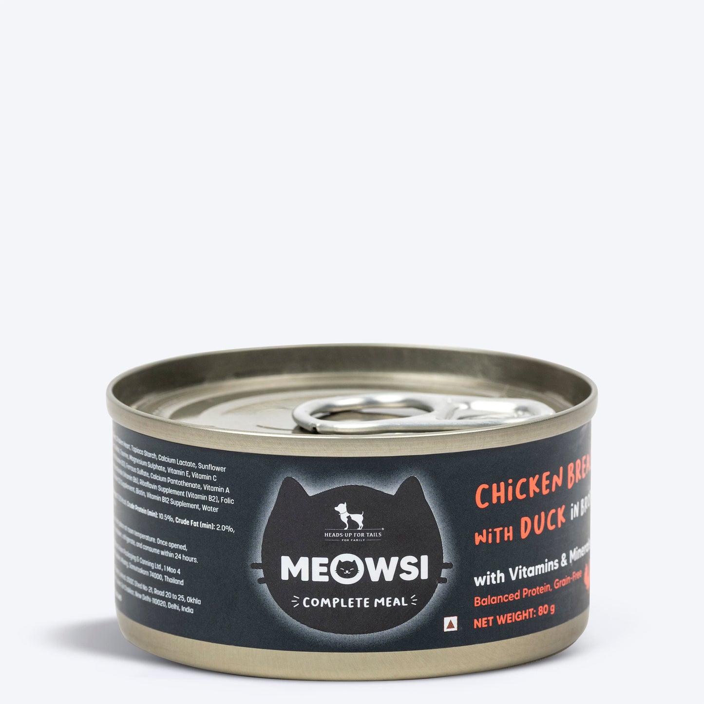 Meowsi by HUFT Chicken Breast With Duck In Broth Canned Cat Wet Food - 80 gm - Heads Up For Tails
