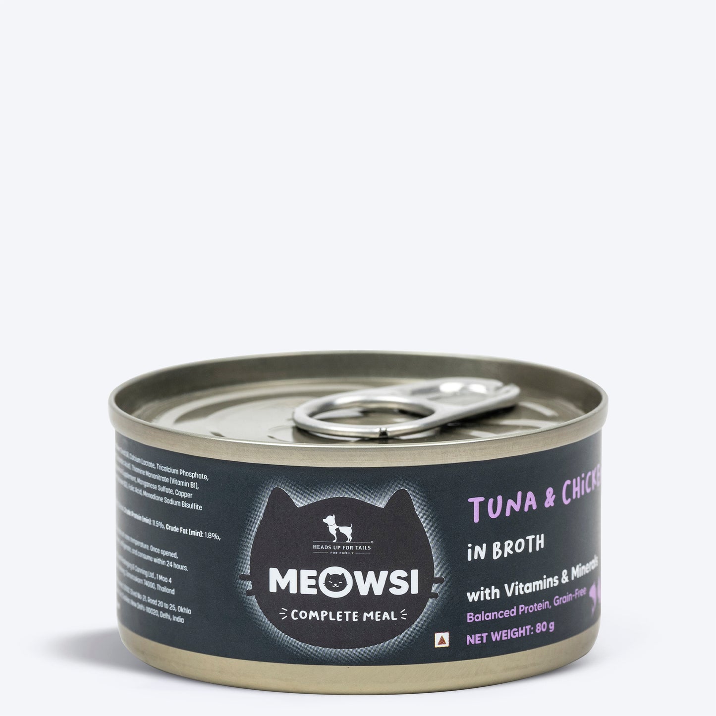 Meowsi By HUFT Tuna & Chicken In Broth Canned Cat Wet Food - 80 gm - Heads Up For Tails