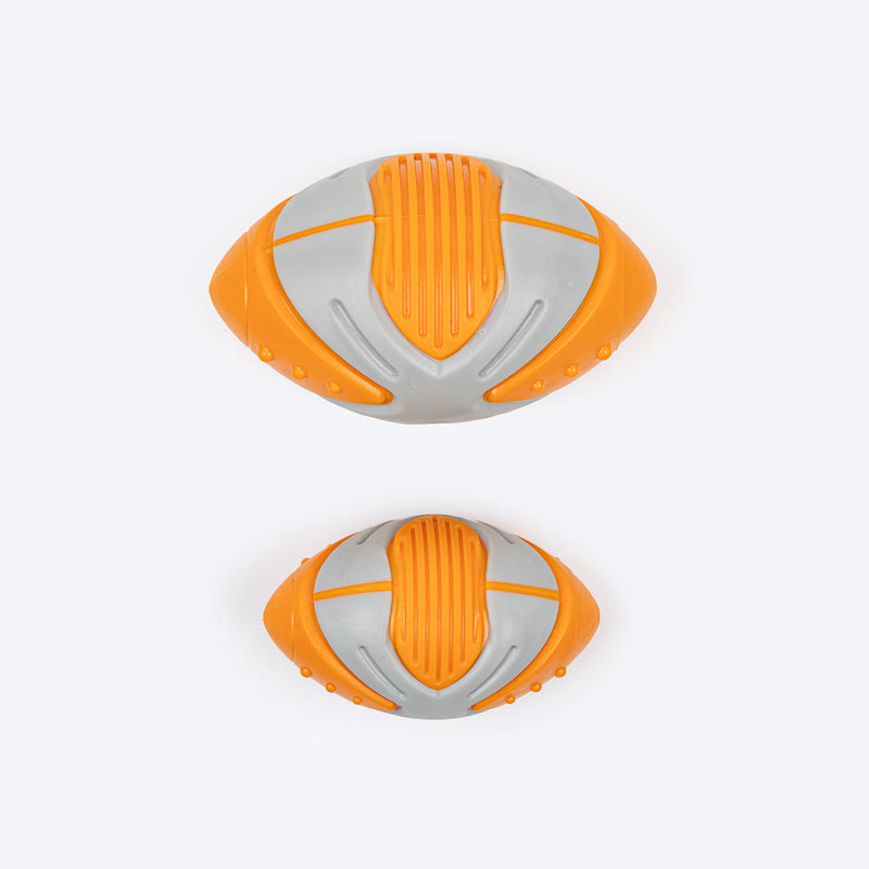 Dash Dog Sporty Chew Baseball For Dog - Orange & Grey - Heads Up For Tails
