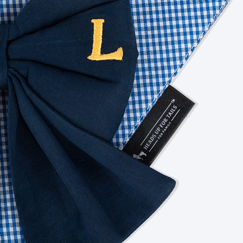 HUFT Personalised Blueberry Bow Bandana For Dog - Blue - Heads Up For Tails