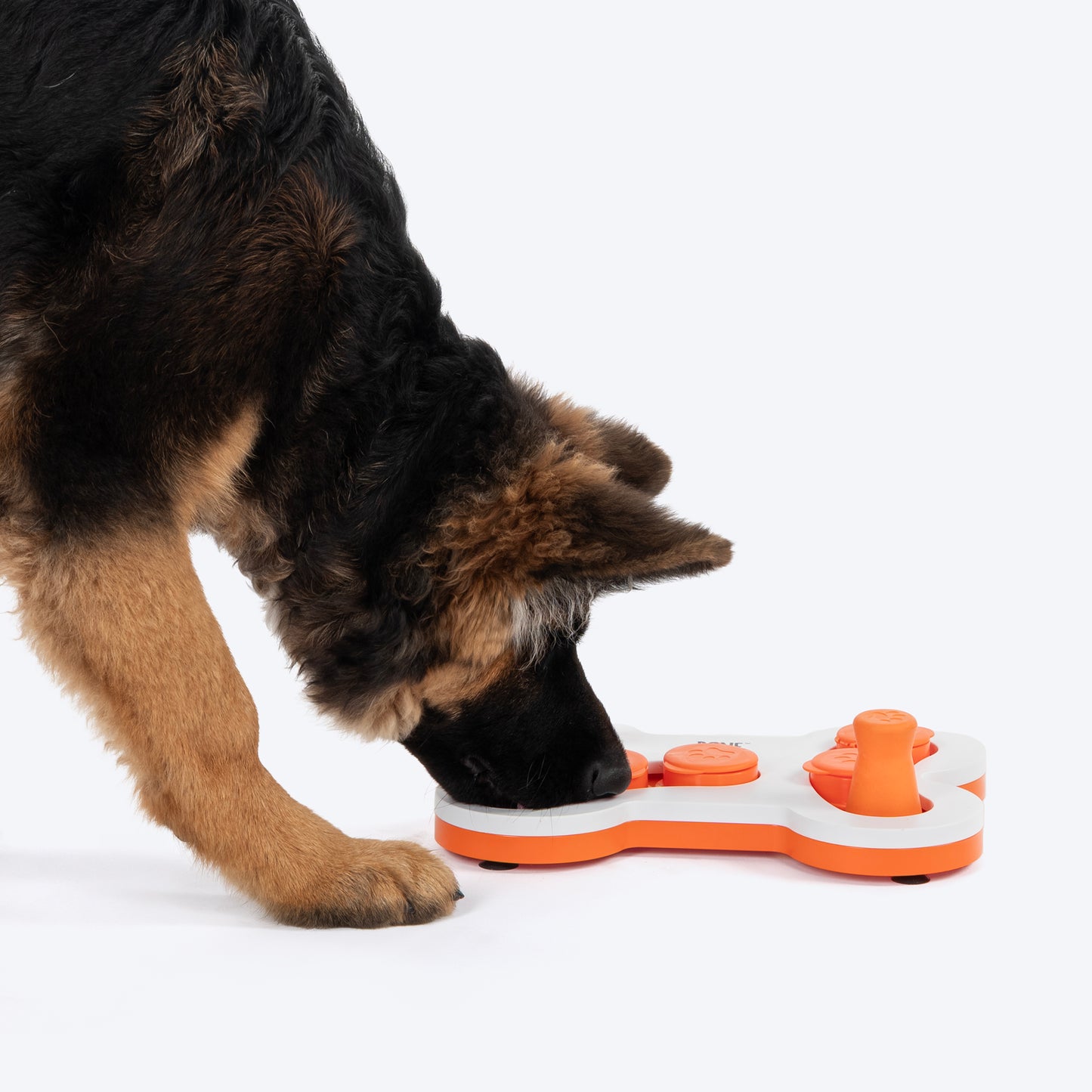 HUFT Flip 'n Slide Treat Dispensing Interactive Toy For Dog - White & Orange - Heads Up For Tails