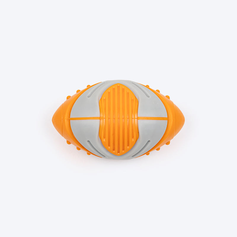 Dash Dog Sporty Chew Baseball For Dog - Orange & Grey - Heads Up For Tails