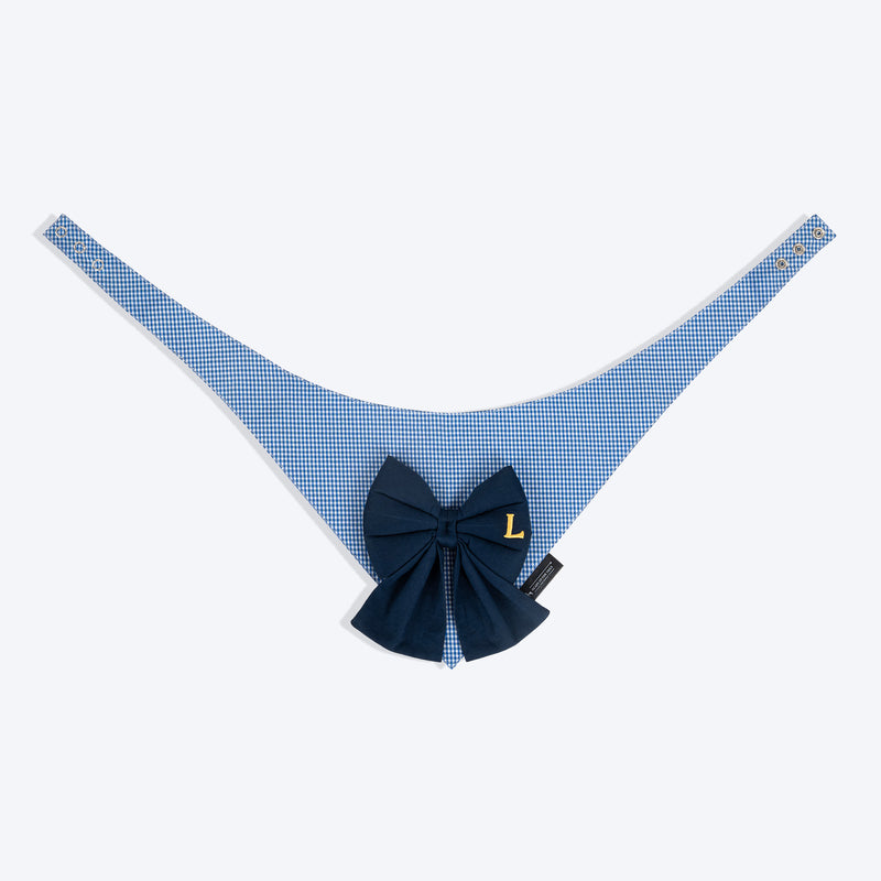 HUFT Personalised Blueberry Bow Bandana For Dog - Blue - Heads Up For Tails