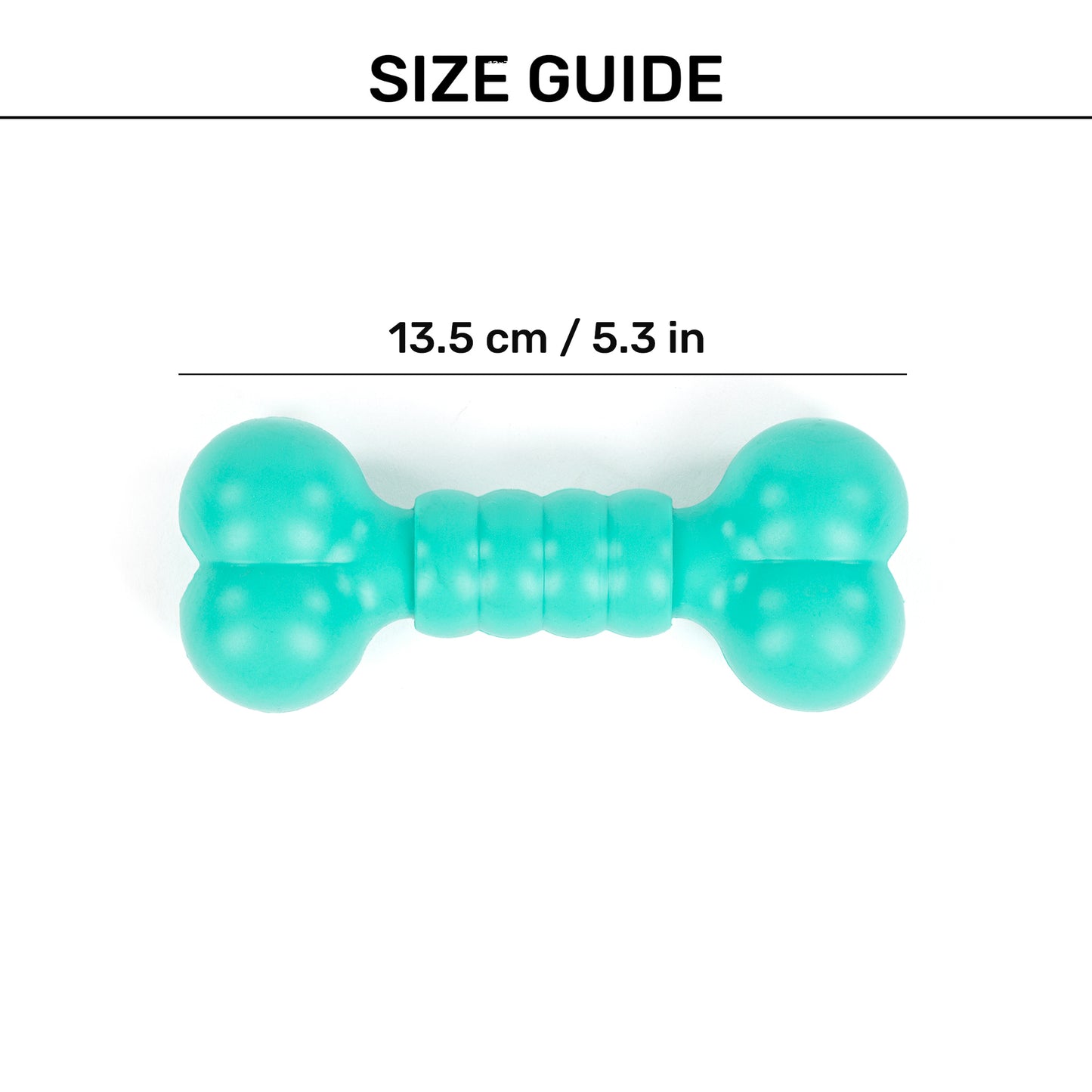 HUFT Happy Bone Chew Toy For Dog - Teal - Heads Up For Tails