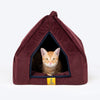 TLC Bedding With Removable Cushion For Cat - Maroon - Heads Up For Tails