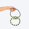 HUFT Twin Ring Tug Rope Toy For Dog - Black & Neon - Heads Up For Tails