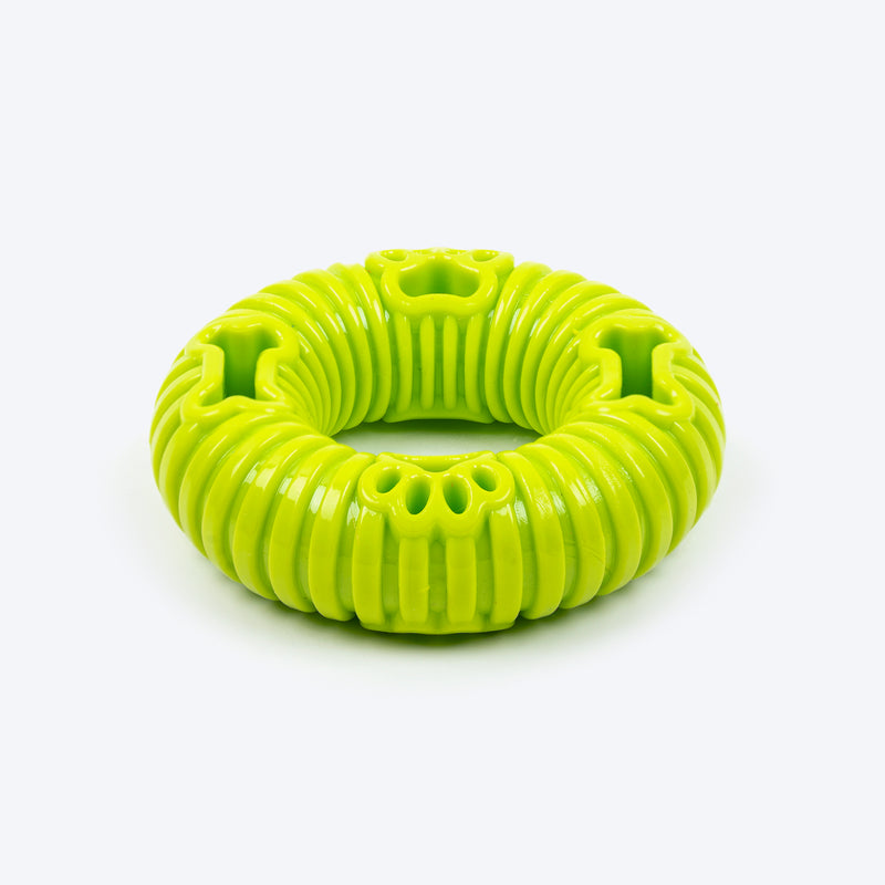 TLC Snack-O-Ring Chew Toy For Dog - Green - Heads Up For Tails