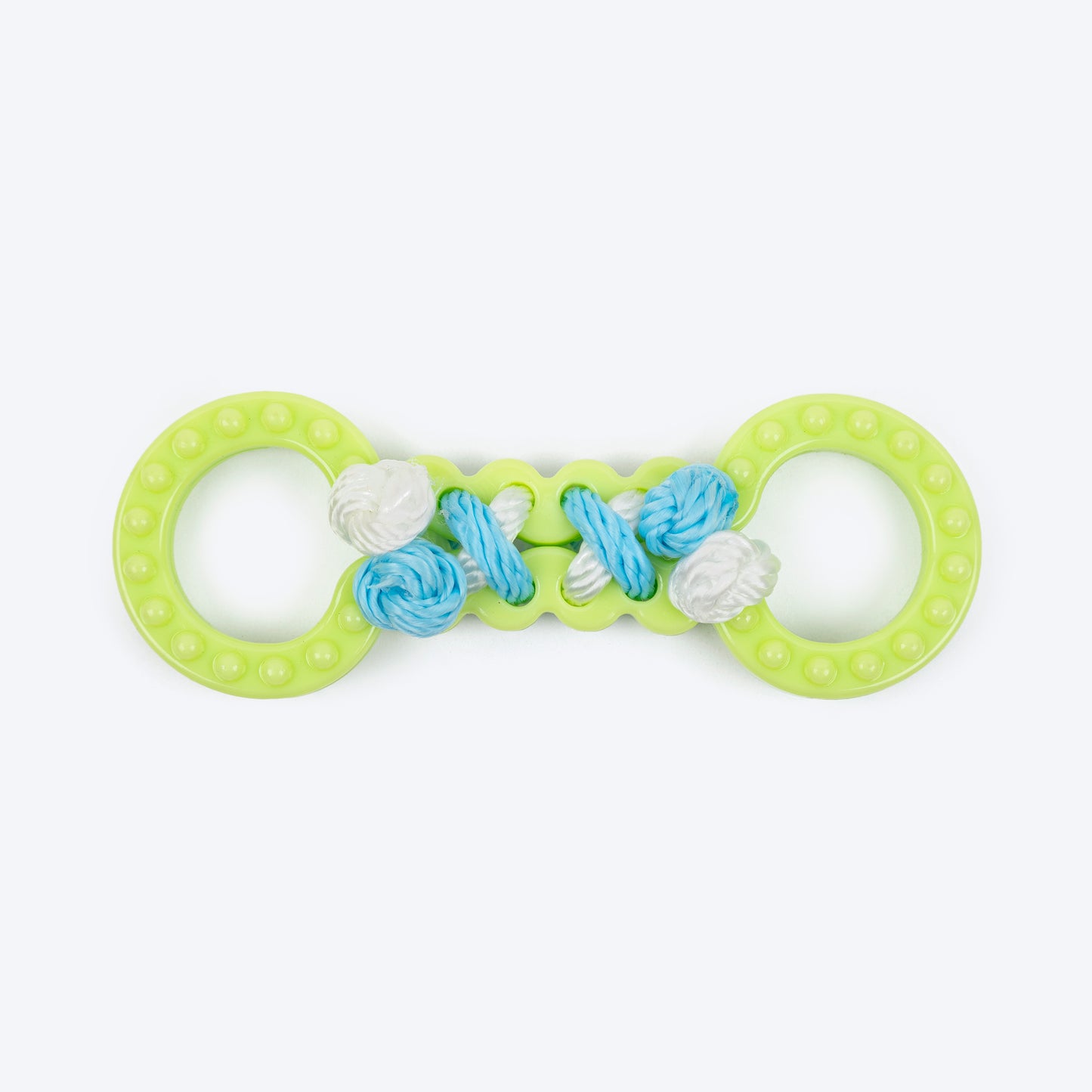 TLC Twin Rings Chew Toy For Puppies & Small Dogs - Green - Heads Up For Tails