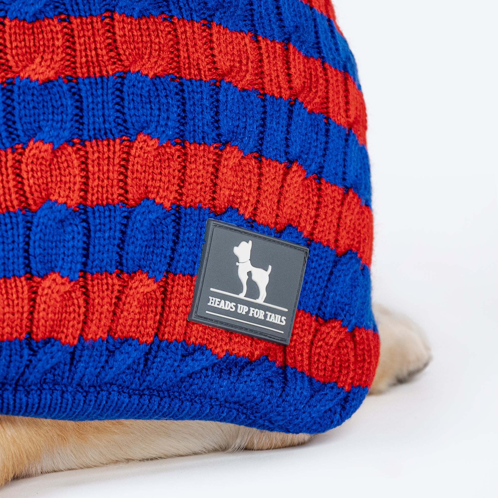HUFT Snug Stripes Sweater For Dog - Blue & Red - Heads Up For Tails