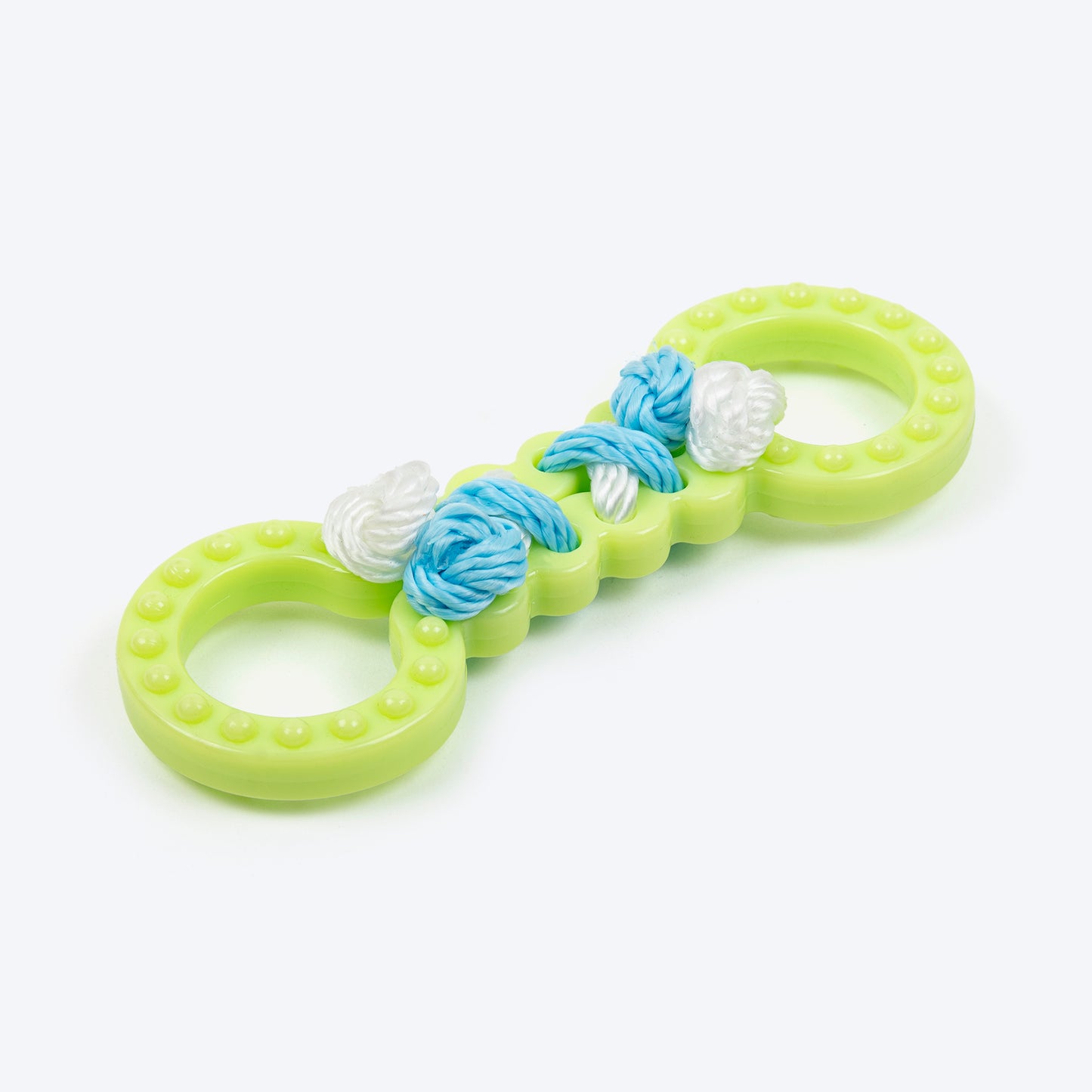 TLC Twin Rings Chew Toy For Puppies & Small Dogs - Green - Heads Up For Tails