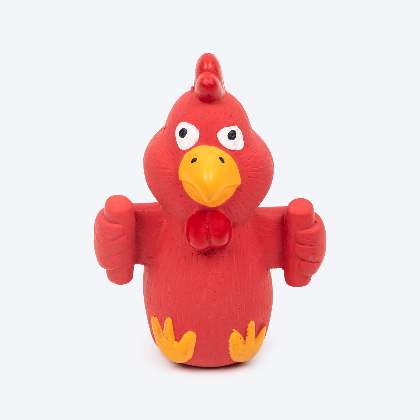TLC Henry The Hen Squeaky Chew Toy For Puppies & Small Dogs - Red - Heads Up For Tails
