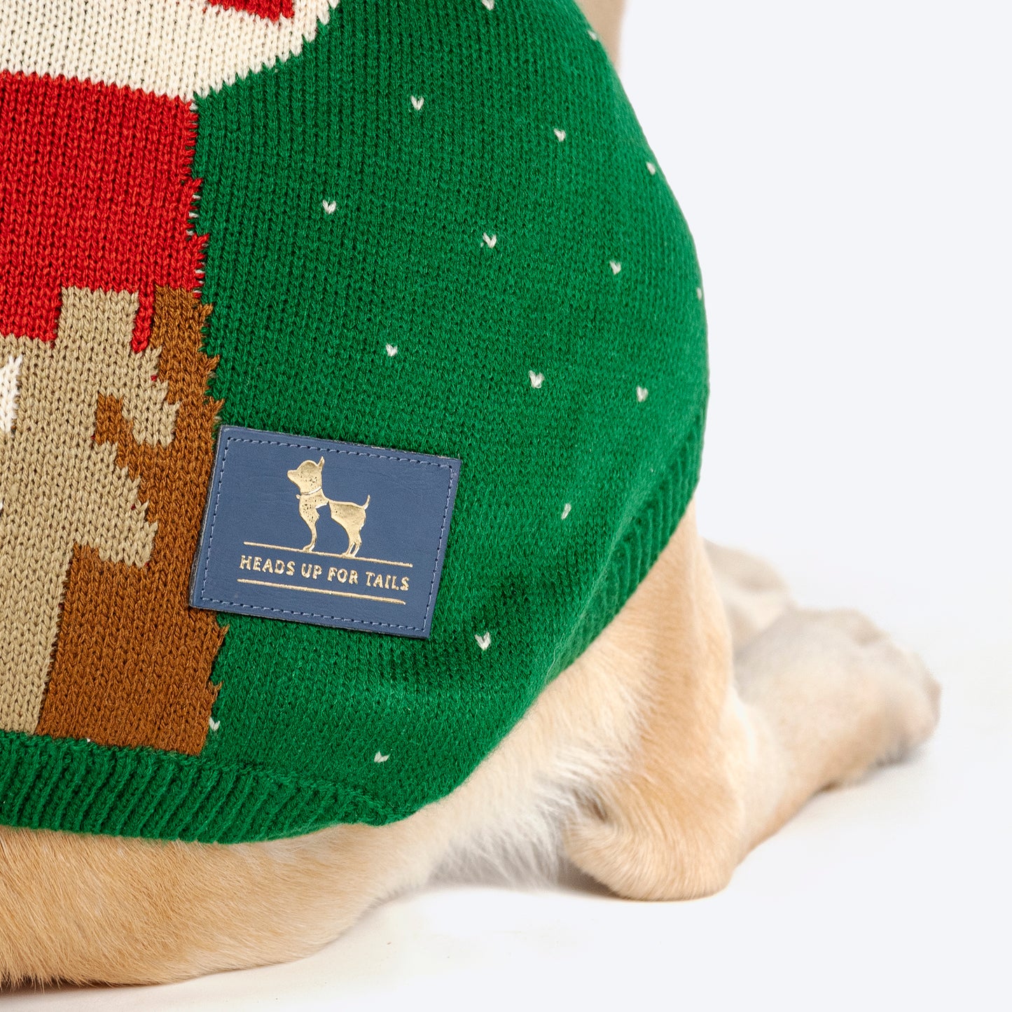 HUFT My Li'l Rudolph Sweater For Dog - Green - Heads Up For Tails