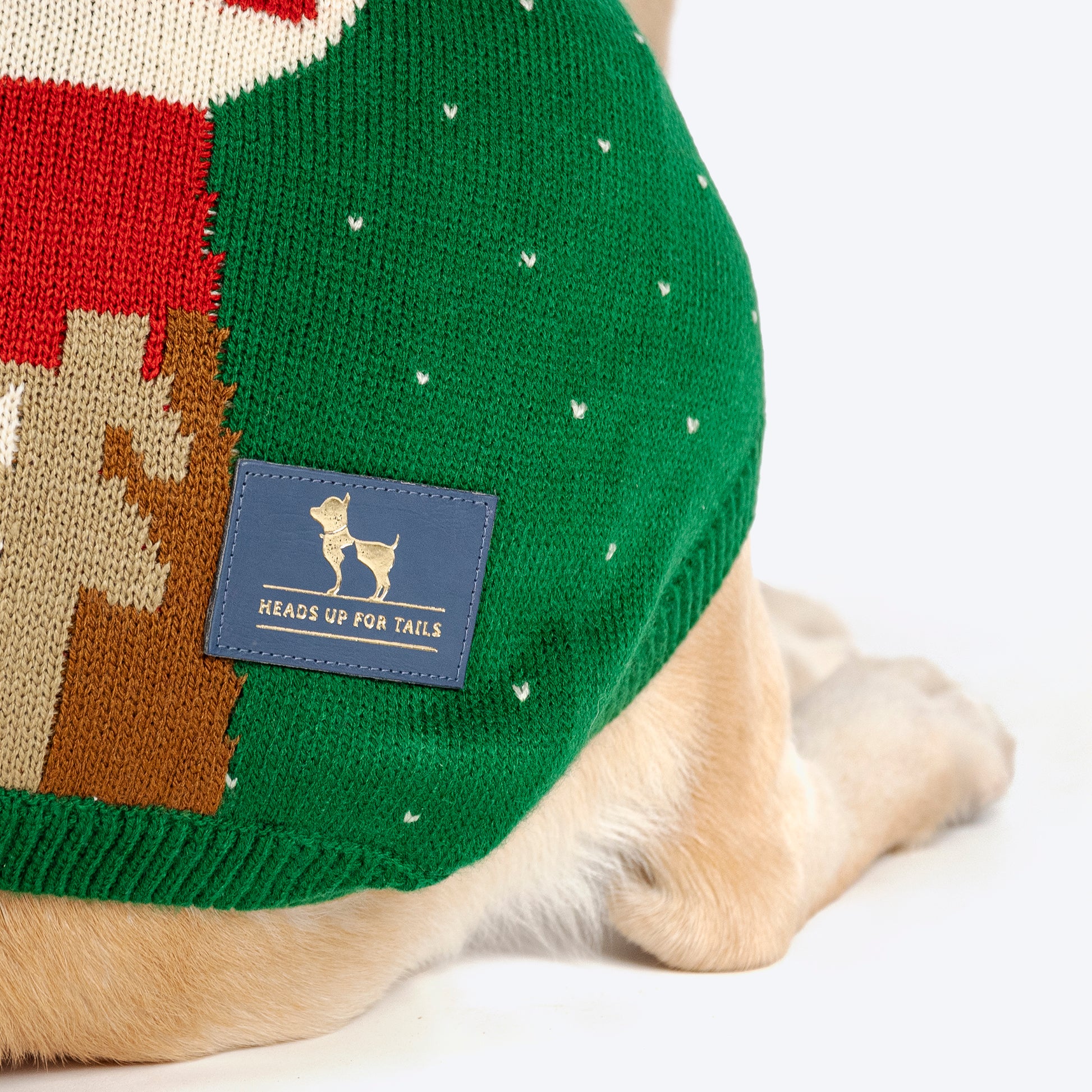 HUFT My Li'l Rudolph Sweater For Dog - Green - Heads Up For Tails